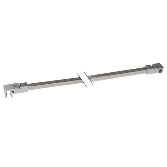 Estlegno stabilisatiestang vierkant, 15x15, 1000mm. Compleet. 6-10mm glas - Glans Chroom