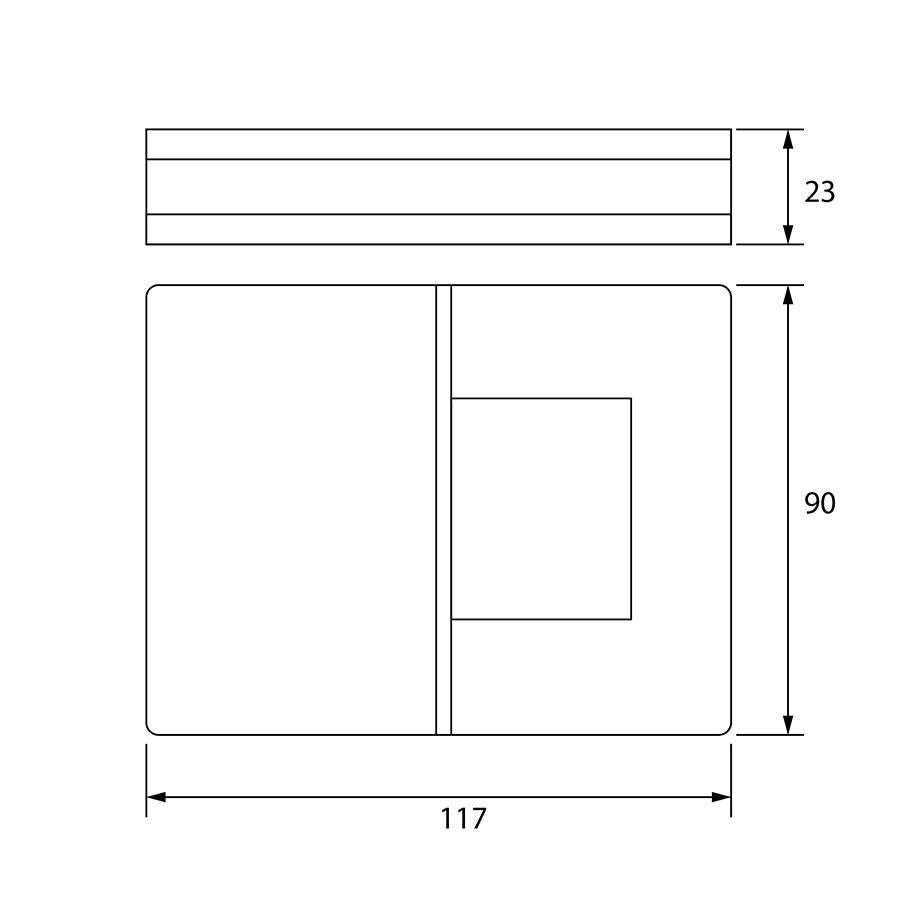 Estlegno scharnier glas/glas - Technische Tekening
