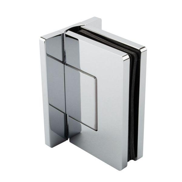 Estlegno scharnier wand/glas 90° dubbele schroefplaat - Glans Chroom