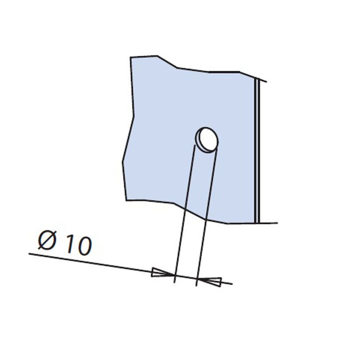 Estlegno knopstel rechthoekig, 28x28mm, met vingerinkeping - Technische Tekening