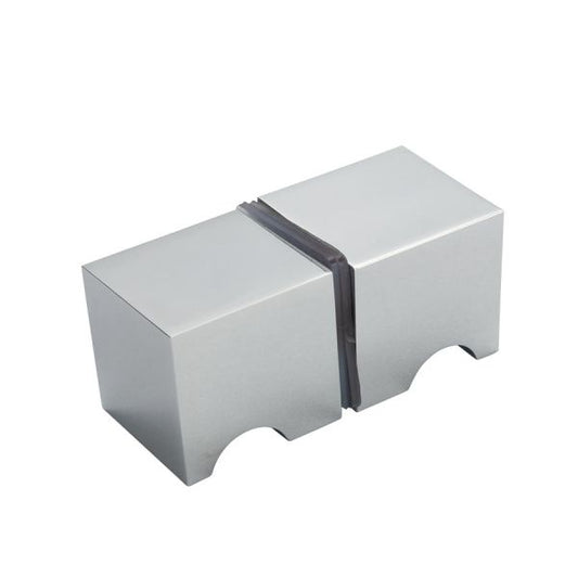 Estlegno knopstel rechthoekig, 28x28mm, met vingerinkeping - Glans Chroom