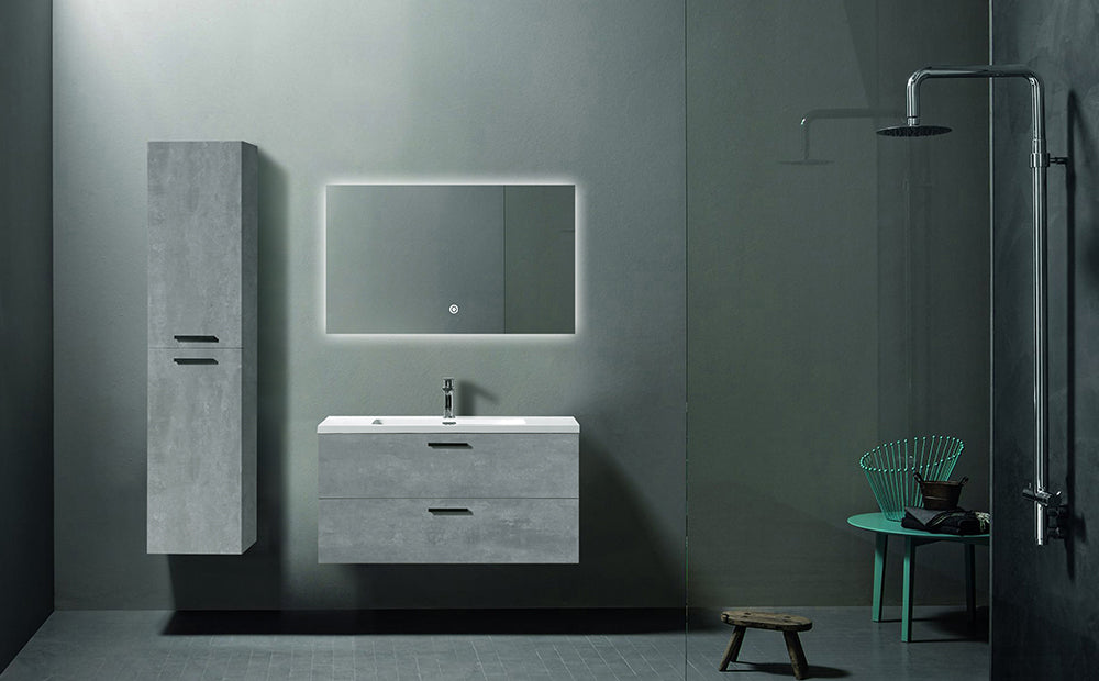 Rechthoekige spiegel zonder frame, met indirect LED verlichting en verwarming, 900x600mm
