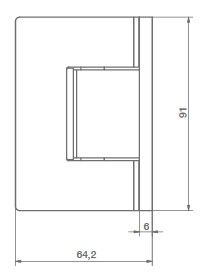 Estlegno scharnier wand/glas 90° enkele schroefplaat - Afmetingen