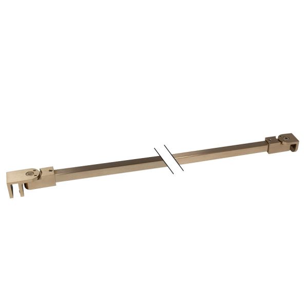 Estlegno stabilisatiestang vierkant, 15x15, 1000mm. Compleet. 6-10mm glas - Mat Messing