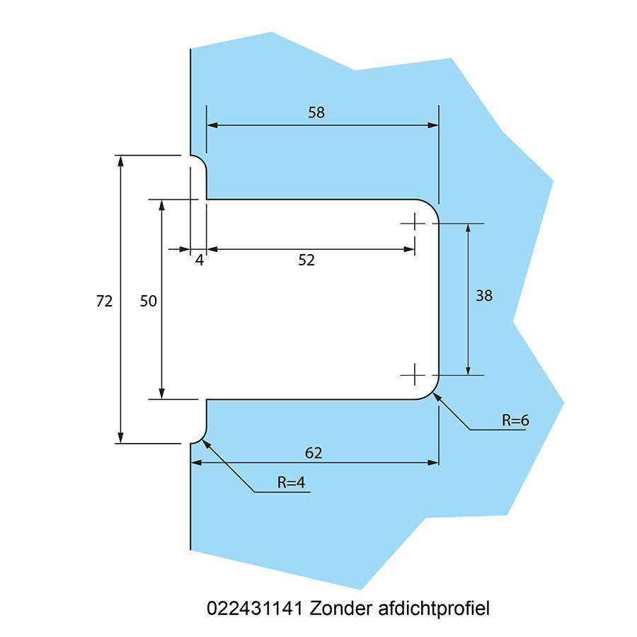 Estlegno Bosco scharnier wand/glas 90° enkele schroefplaat