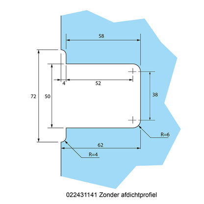 Estlegno Bosco scharnier wand/glas 90° enkele schroefplaat