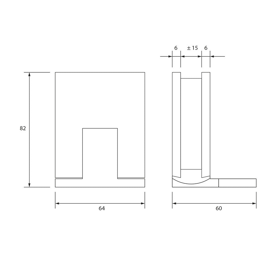 Estlegno Bosco scharnier wand/glas 90° enkele schroefplaat