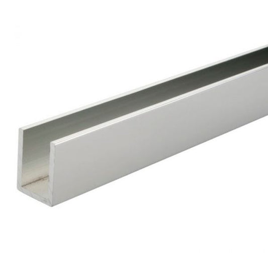 Estlegno U-profiel 20x15x20mm, wanddikte 2mm L=3000mm - Aluminium Gepolijst